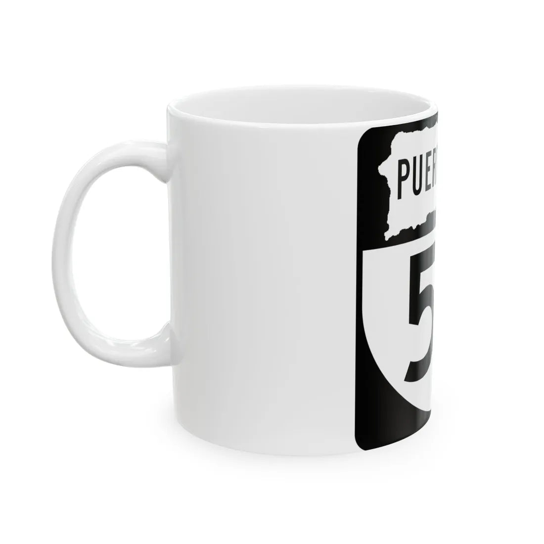 PR old 52 (Puerto Rico) (Road Sign) White Coffee Mug - Go Mug Yourself
