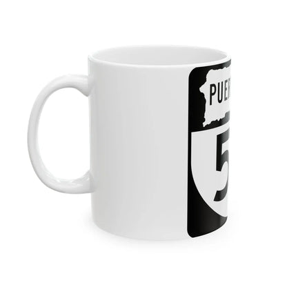 PR old 53 (Puerto Rico) (Road Sign) White Coffee Mug - Go Mug Yourself