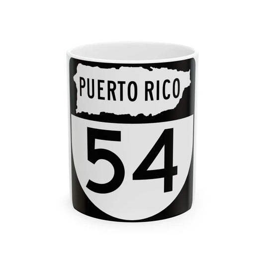 PR old 54 (Puerto Rico) (Road Sign) White Coffee Mug 11oz - Go Mug Yourself