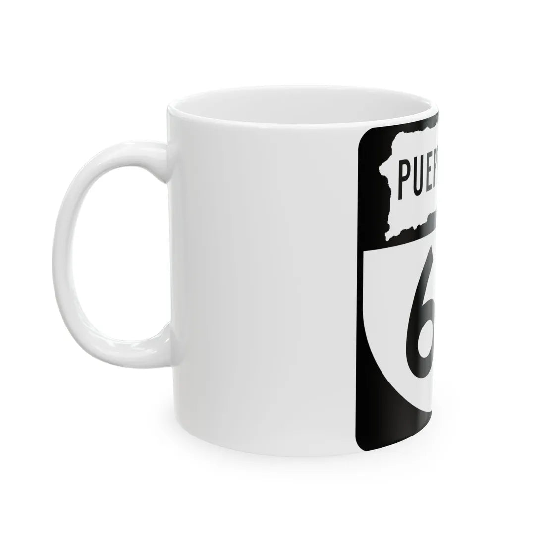 PR old 63 (Puerto Rico) (Road Sign) White Coffee Mug - Go Mug Yourself