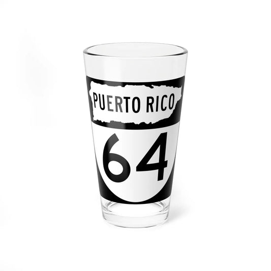 PR old 64 (Puerto Rico) (Road Sign) Pint Glass 16oz 16oz - Go Mug Yourself