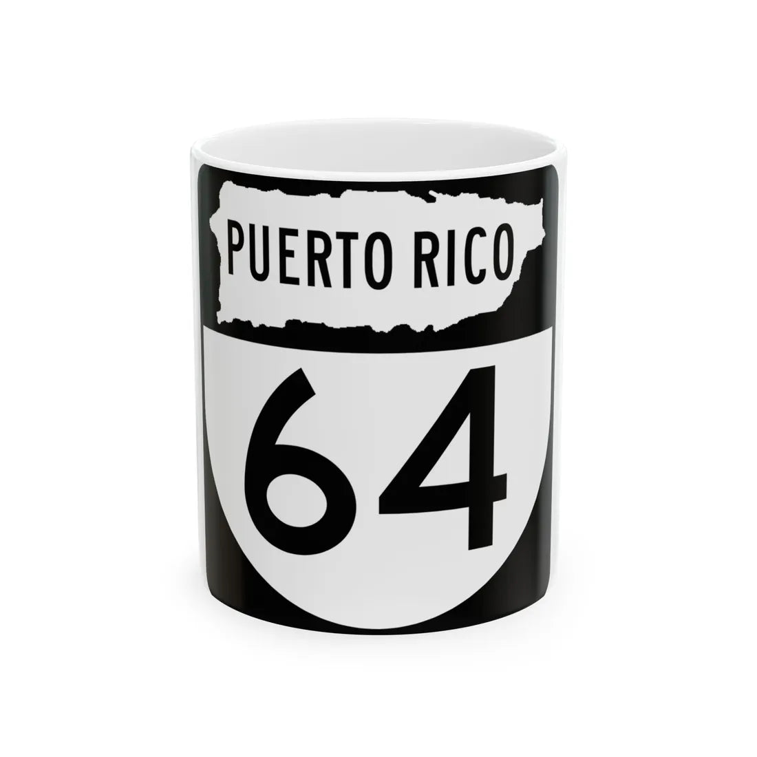 PR old 64 (Puerto Rico) (Road Sign) White Coffee Mug 11oz - Go Mug Yourself