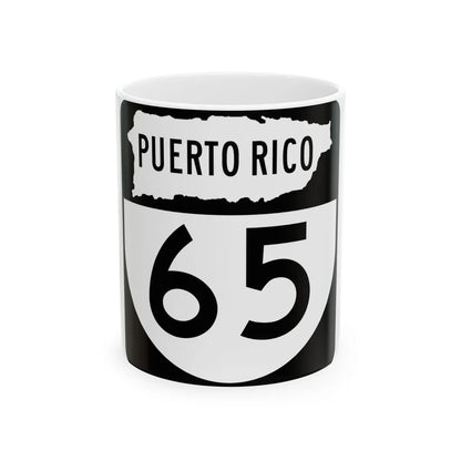 PR old 65 (Puerto Rico) (Road Sign) White Coffee Mug 11oz - Go Mug Yourself
