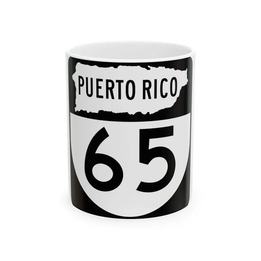 PR old 65 (Puerto Rico) (Road Sign) White Coffee Mug 11oz - Go Mug Yourself