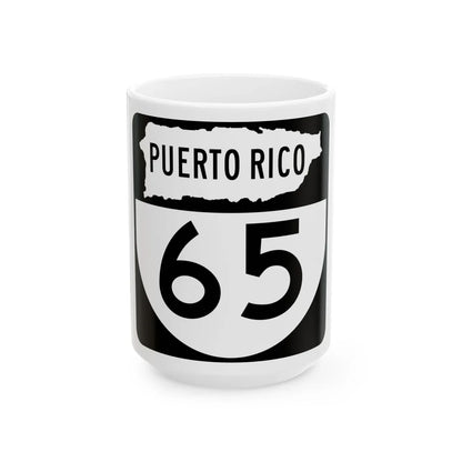 PR old 65 (Puerto Rico) (Road Sign) White Coffee Mug 15oz - Go Mug Yourself