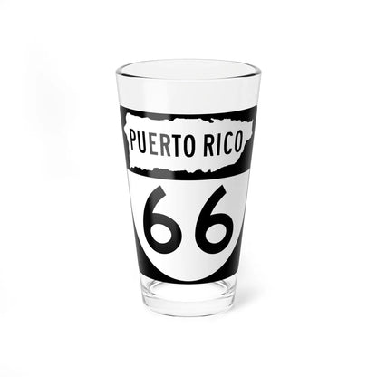 PR old 66 (Puerto Rico) (Road Sign) Pint Glass 16oz 16oz - Go Mug Yourself