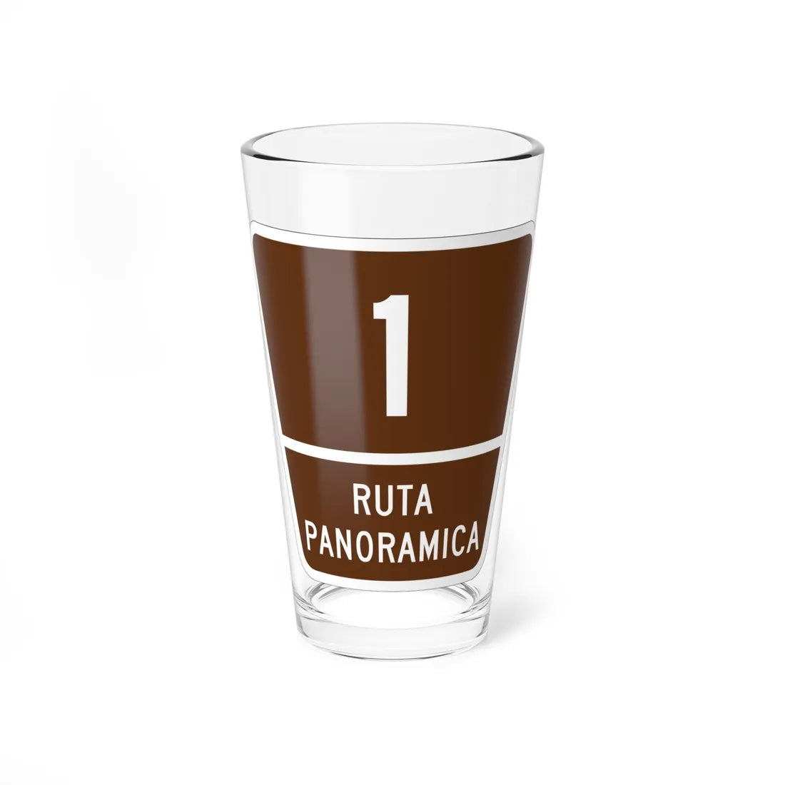 PR old scenic route 1 (Puerto Rico) (Road Sign) Pint Glass 16oz 16oz - Go Mug Yourself