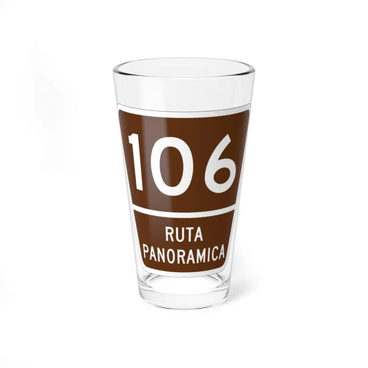 PR old scenic route 106 (Puerto Rico) (Road Sign) Pint Glass 16oz 16oz - Go Mug Yourself