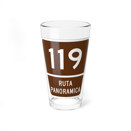 PR old scenic route 119 (Puerto Rico) (Road Sign) Pint Glass 16oz 16oz - Go Mug Yourself