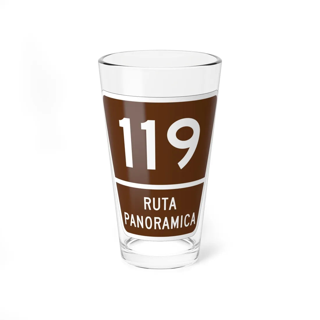 PR old scenic route 119 (Puerto Rico) (Road Sign) Pint Glass 16oz - Go Mug Yourself