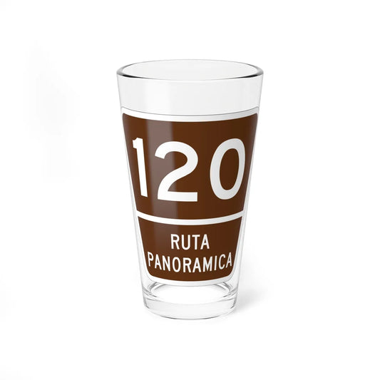 PR old scenic route 120 (Puerto Rico) (Road Sign) Pint Glass 16oz 16oz - Go Mug Yourself