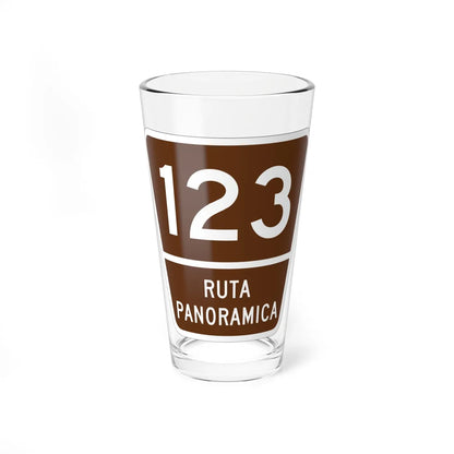 PR old scenic route 123 (Puerto Rico) (Road Sign) Pint Glass 16oz 16oz - Go Mug Yourself