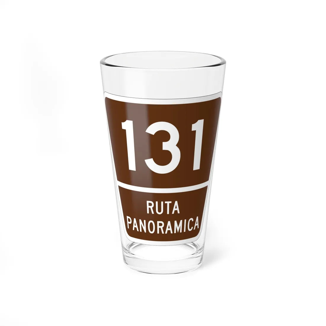 PR old scenic route 131 (Puerto Rico) (Road Sign) Pint Glass 16oz - Go Mug Yourself