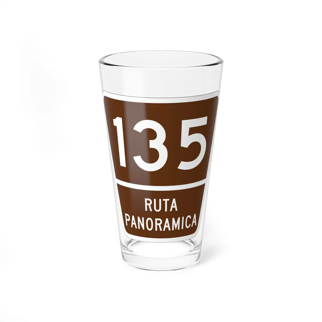 PR old scenic route 135 (Puerto Rico) (Road Sign) Pint Glass 16oz 16oz - Go Mug Yourself