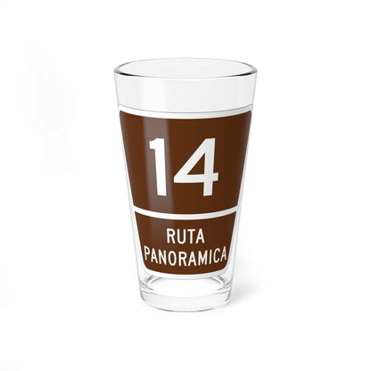 PR old scenic route 14 (Puerto Rico) (Road Sign) Pint Glass 16oz 16oz - Go Mug Yourself