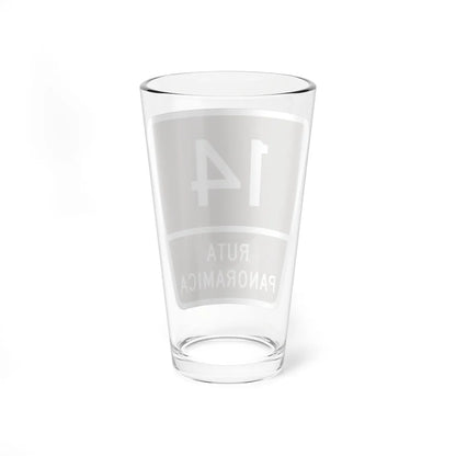 PR old scenic route 14 (Puerto Rico) (Road Sign) Pint Glass 16oz - Go Mug Yourself
