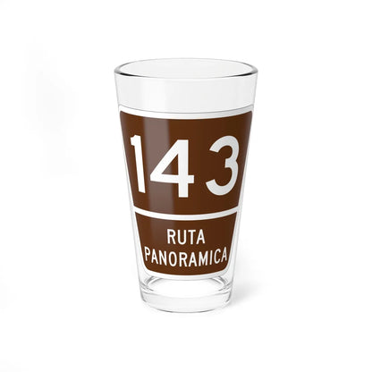 PR old scenic route 143 (Puerto Rico) (Road Sign) Pint Glass 16oz 16oz - Go Mug Yourself