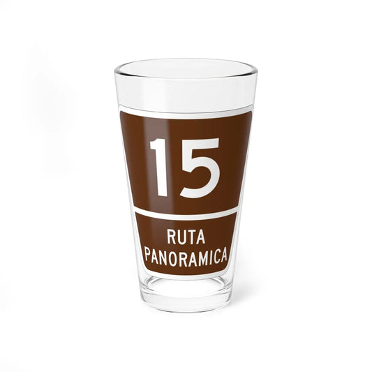 PR old scenic route 15 (Puerto Rico) (Road Sign) Pint Glass 16oz 16oz - Go Mug Yourself