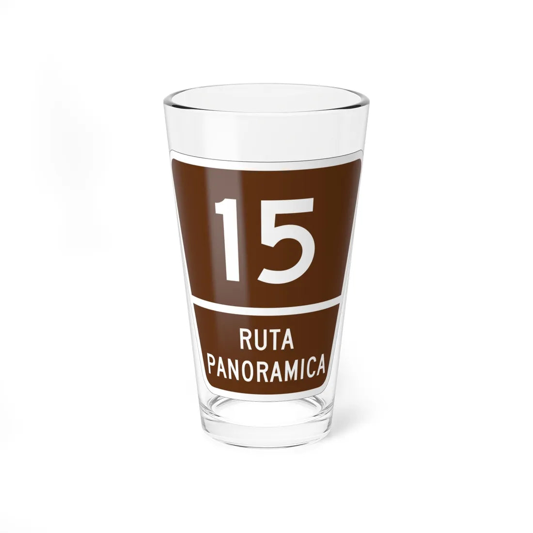 PR old scenic route 15 (Puerto Rico) (Road Sign) Pint Glass 16oz - Go Mug Yourself
