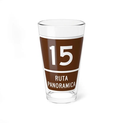 PR old scenic route 15 (Puerto Rico) (Road Sign) Pint Glass 16oz - Go Mug Yourself