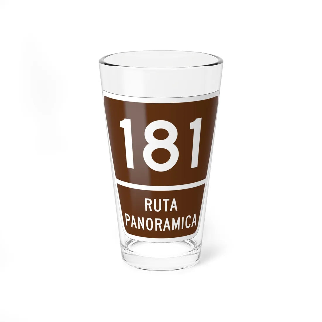 PR old scenic route 181 (Puerto Rico) (Road Sign) Pint Glass 16oz - Go Mug Yourself