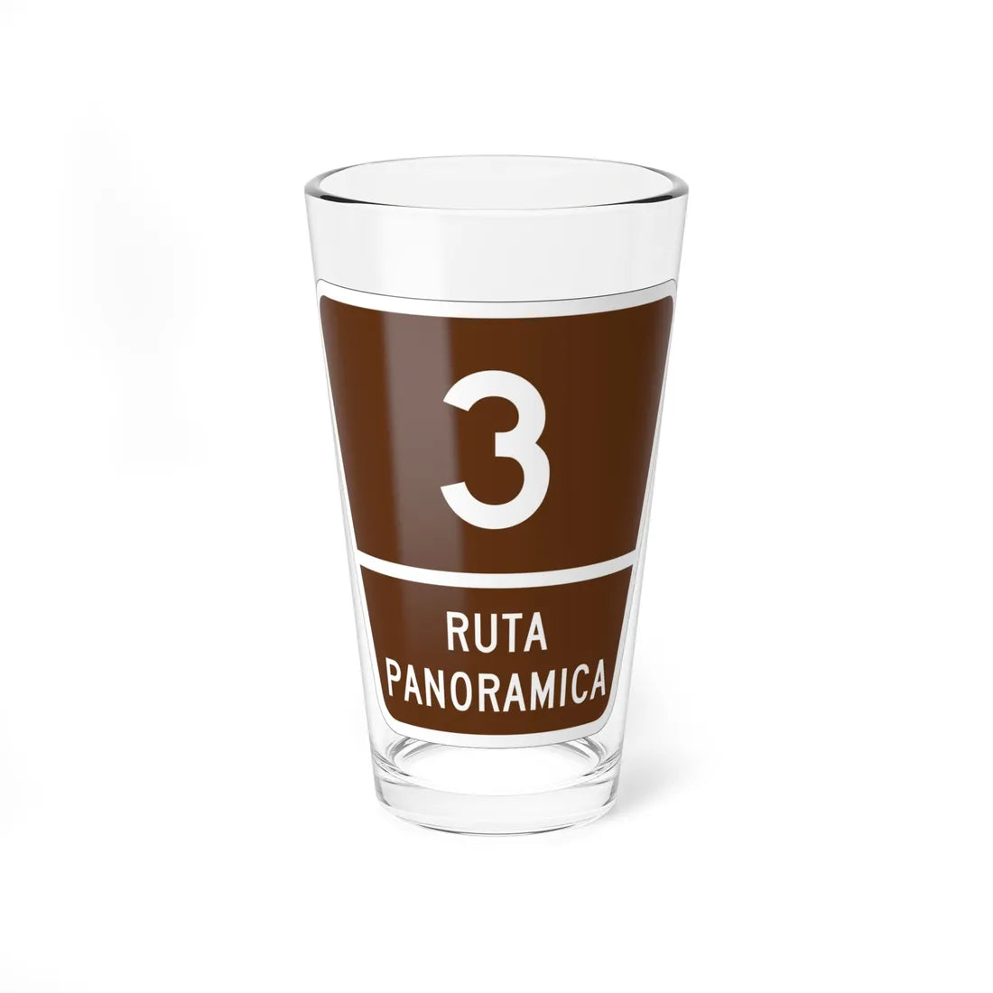 PR old scenic route 3 (Puerto Rico) (Road Sign) Pint Glass 16oz 16oz - Go Mug Yourself