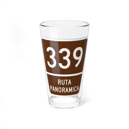 PR old scenic route 339 (Puerto Rico) (Road Sign) Pint Glass 16oz 16oz - Go Mug Yourself