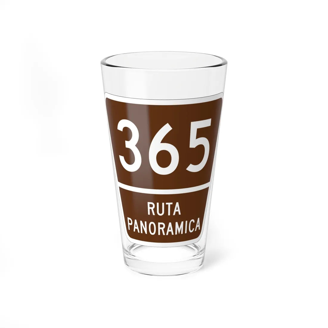 PR old scenic route 365 (Puerto Rico) (Road Sign) Pint Glass 16oz 16oz - Go Mug Yourself