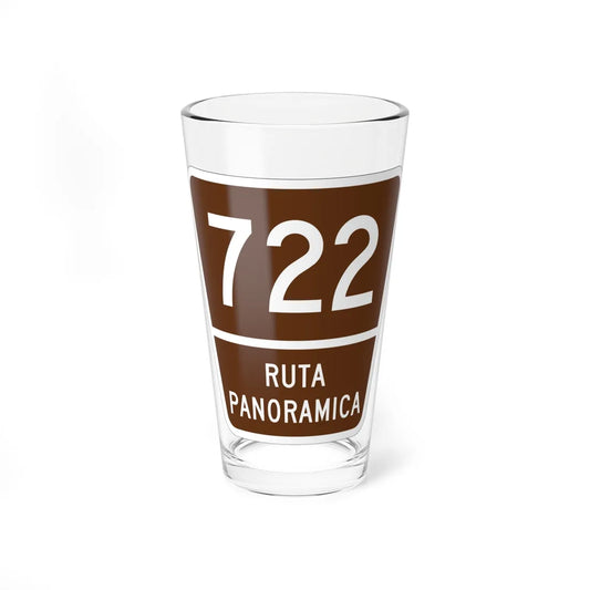 PR old scenic route 722 (Puerto Rico) (Road Sign) Pint Glass 16oz 16oz - Go Mug Yourself