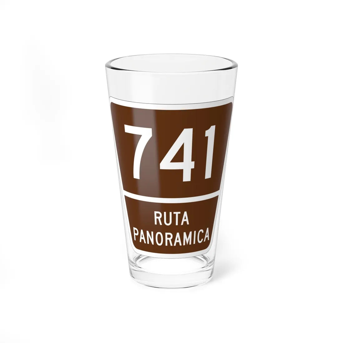 PR old scenic route 741 (Puerto Rico) (Road Sign) Pint Glass 16oz - Go Mug Yourself