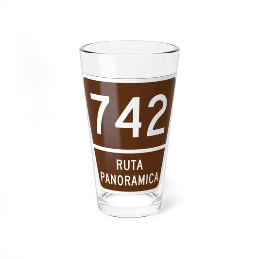 PR old scenic route 742 (Puerto Rico) (Road Sign) Pint Glass 16oz 16oz - Go Mug Yourself