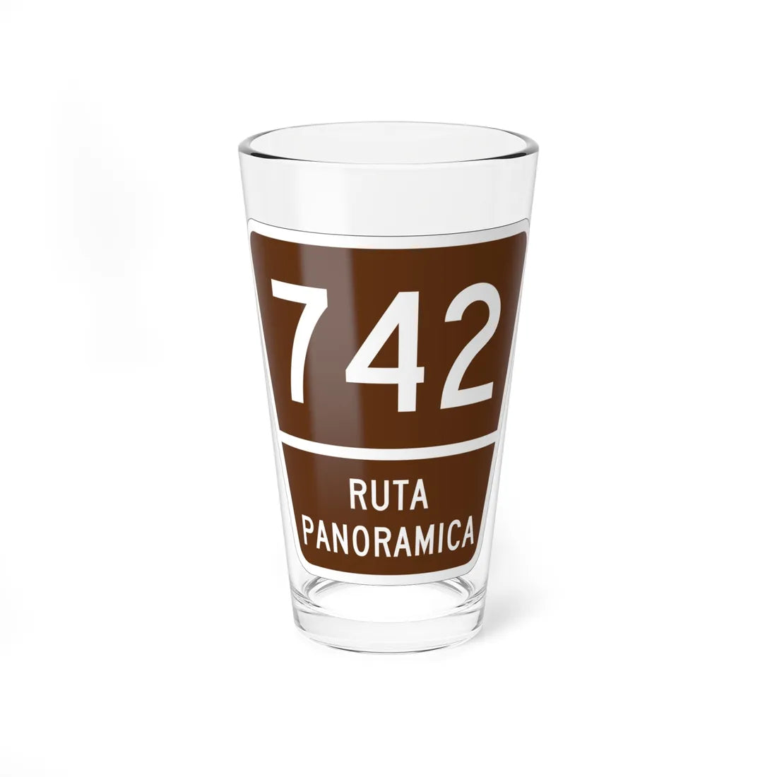 PR old scenic route 742 (Puerto Rico) (Road Sign) Pint Glass 16oz - Go Mug Yourself