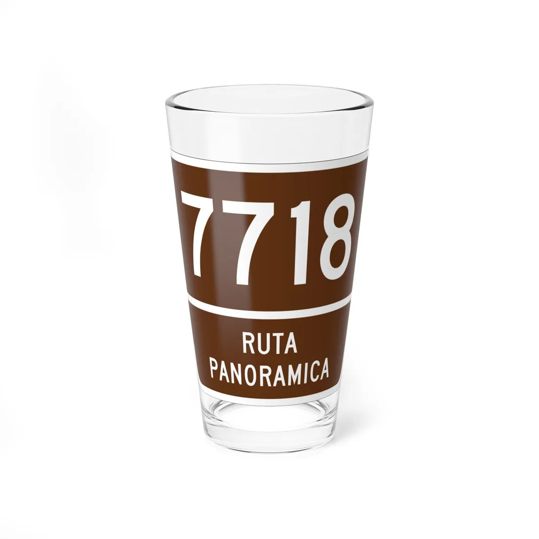 PR old scenic route 7718 (Puerto Rico) (Road Sign) Pint Glass 16oz 16oz - Go Mug Yourself