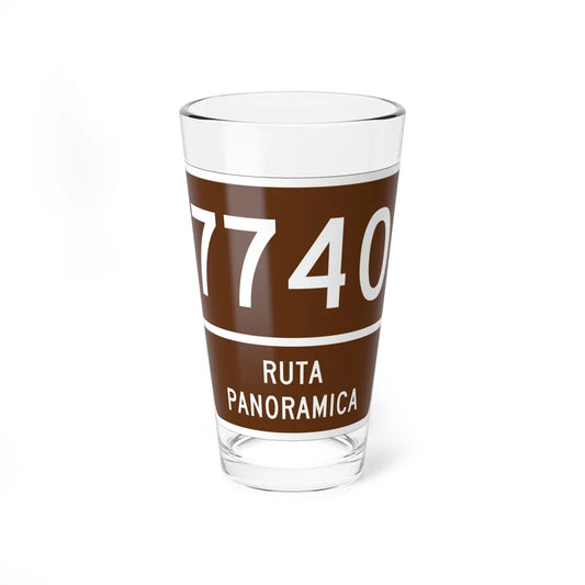 PR old scenic route 7740 (Puerto Rico) (Road Sign) Pint Glass 16oz 16oz - Go Mug Yourself