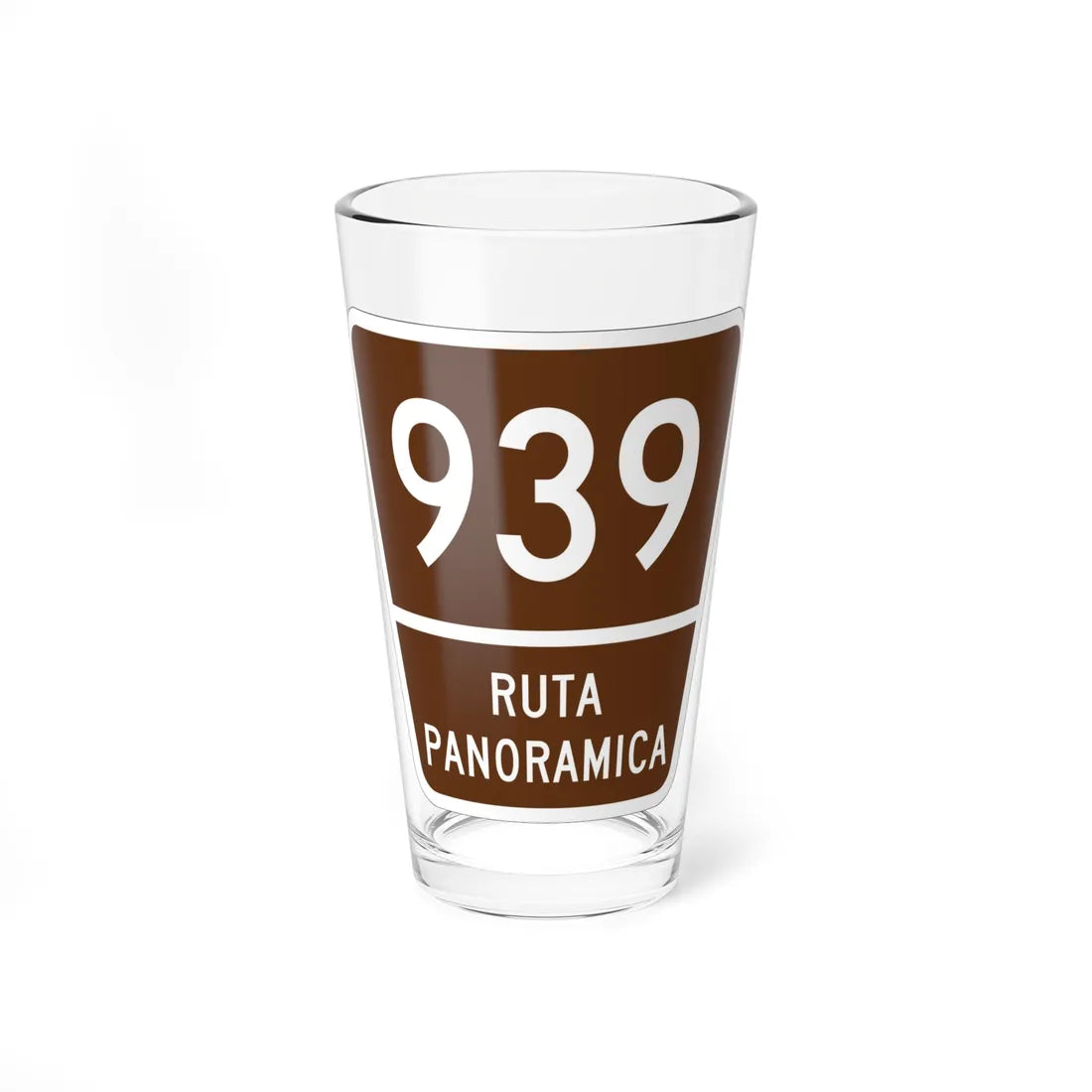 PR old scenic route 939 (Puerto Rico) (Road Sign) Pint Glass 16oz 16oz - Go Mug Yourself