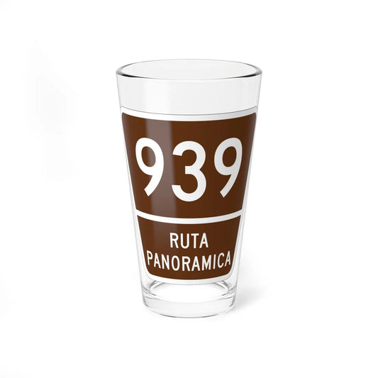 PR old scenic route 939 (Puerto Rico) (Road Sign) Pint Glass 16oz 16oz - Go Mug Yourself