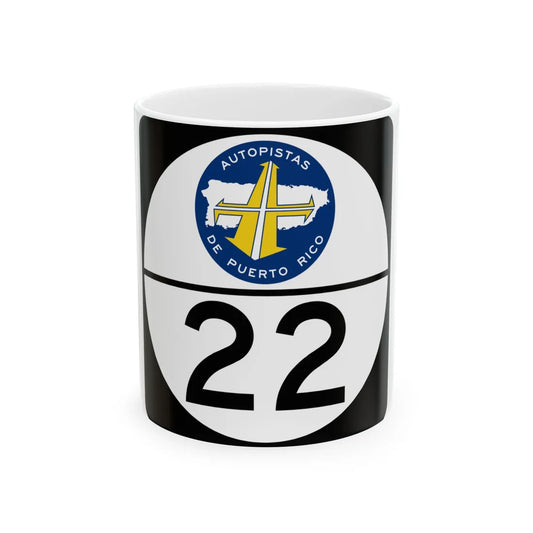 PR old toll road 22 (Puerto Rico) (Road Sign) White Coffee Mug 11oz - Go Mug Yourself