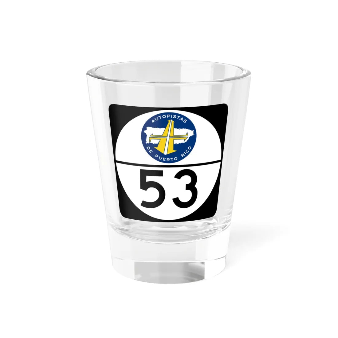 PR old toll road 53 (Puerto Rico) (Road Sign) Shot Glass 1.5oz 1.5oz - Go Mug Yourself