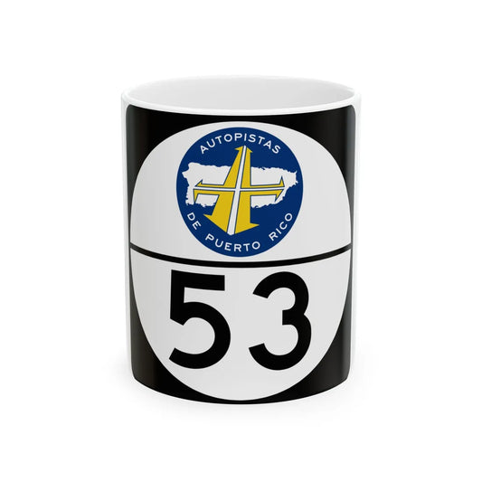 PR old toll road 53 (Puerto Rico) (Road Sign) White Coffee Mug 11oz - Go Mug Yourself