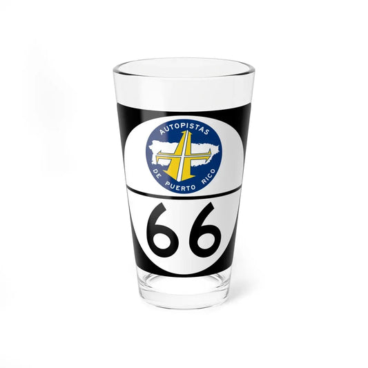 PR old toll road 66 (Puerto Rico) (Road Sign) Pint Glass 16oz 16oz - Go Mug Yourself