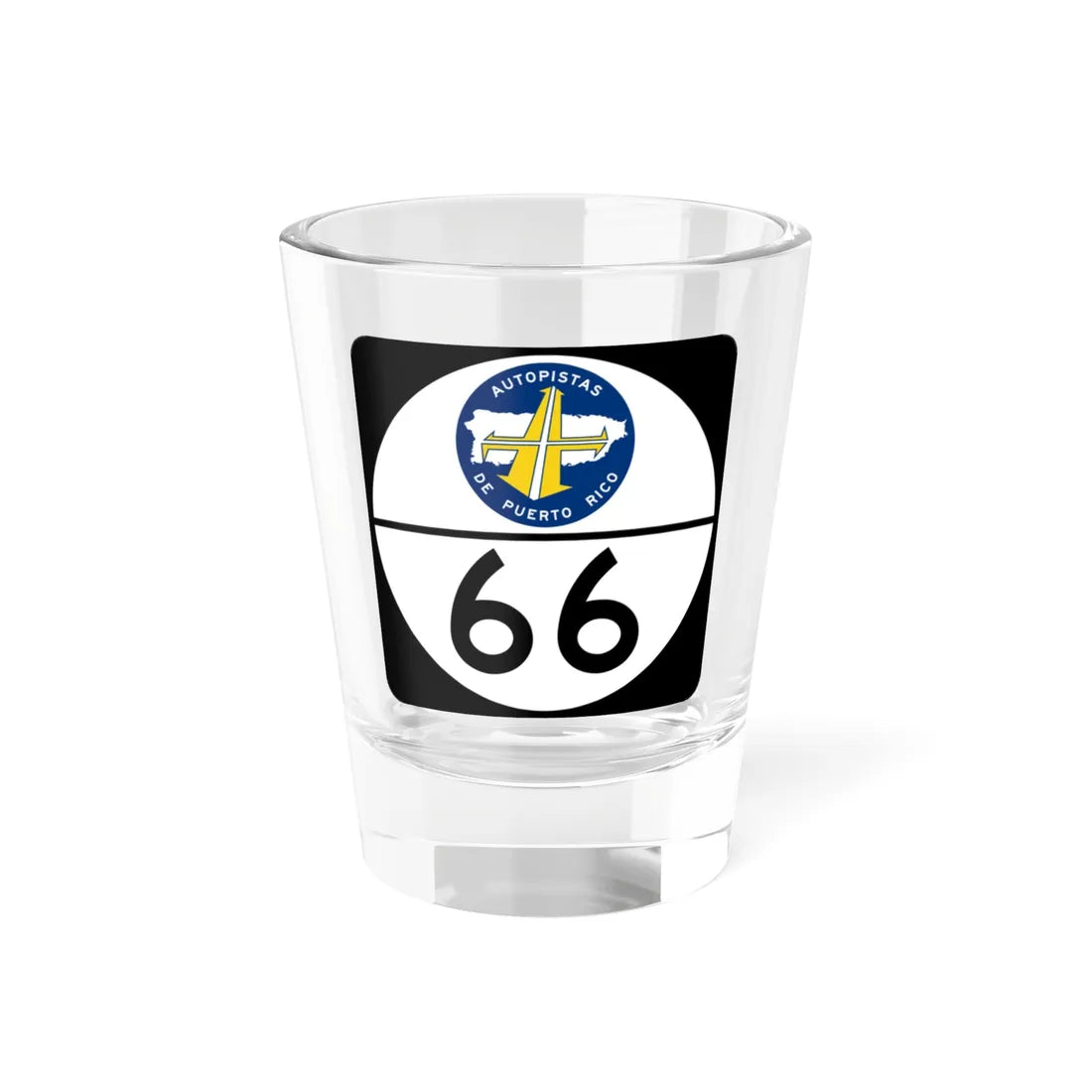 PR old toll road 66 (Puerto Rico) (Road Sign) Shot Glass 1.5oz 1.5oz - Go Mug Yourself