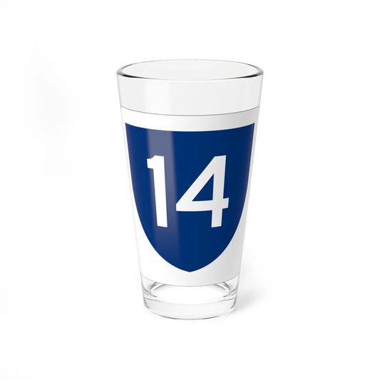 PR primary 14 (Puerto Rico) (Road Sign) Pint Glass 16oz 16oz - Go Mug Yourself