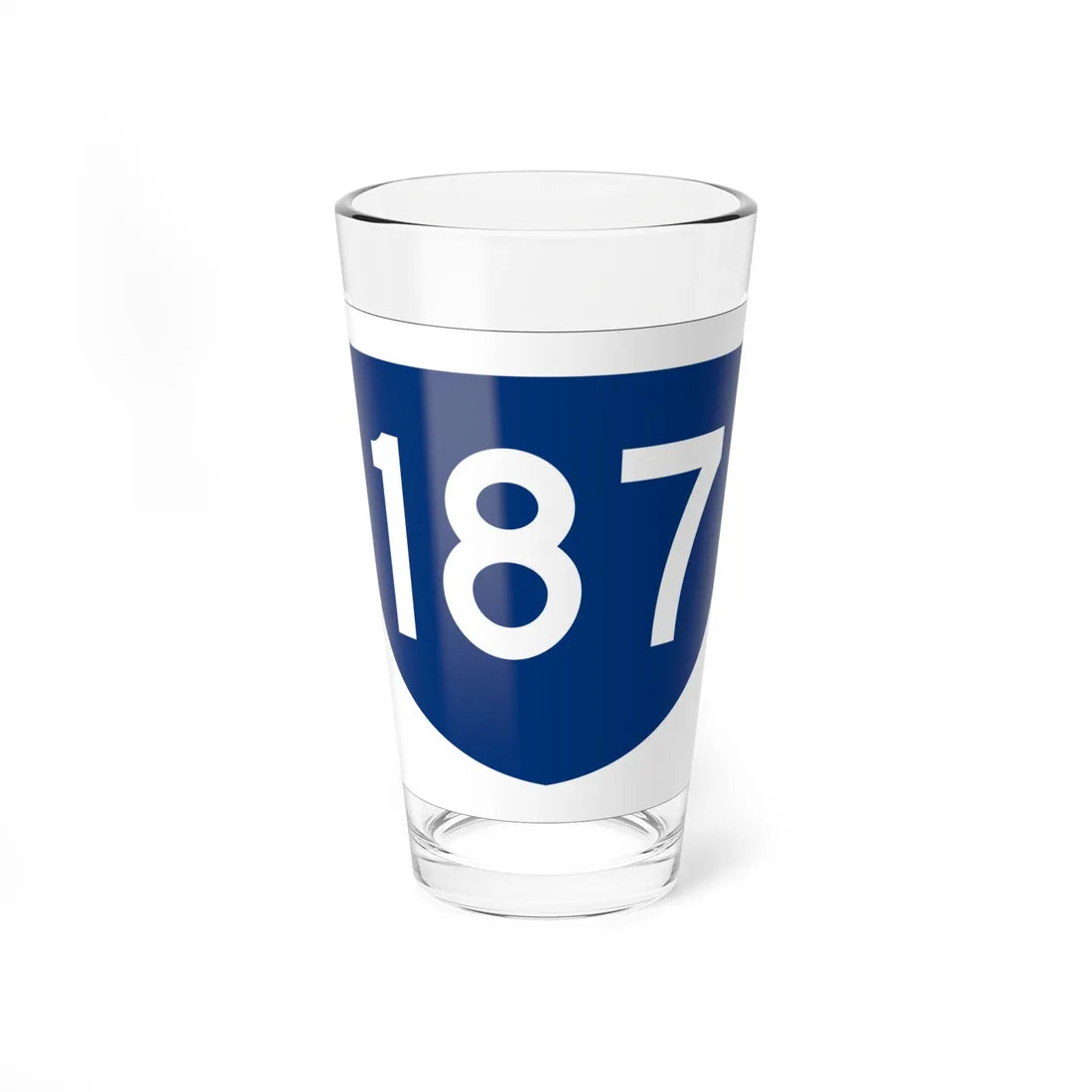 PR primary 187 (Puerto Rico) (Road Sign) Pint Glass 16oz - Go Mug Yourself
