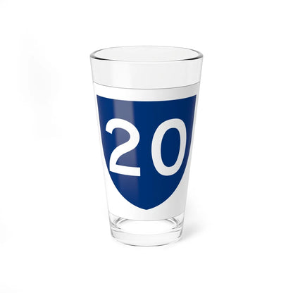 PR primary 20 (Puerto Rico) (Road Sign) Pint Glass 16oz 16oz - Go Mug Yourself