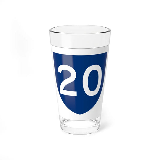 PR primary 20 (Puerto Rico) (Road Sign) Pint Glass 16oz 16oz - Go Mug Yourself