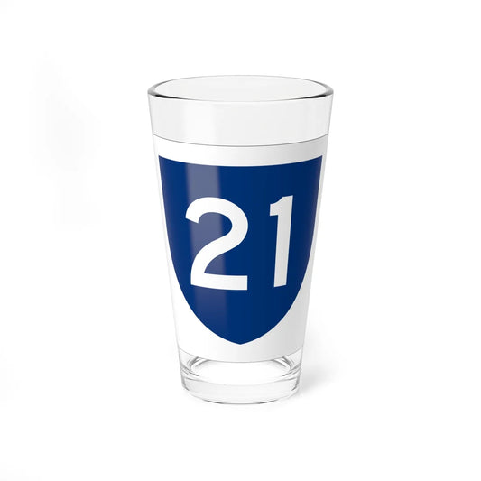 PR primary 21 (Puerto Rico) (Road Sign) Pint Glass 16oz 16oz - Go Mug Yourself