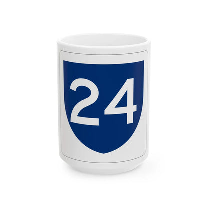 PR primary 24 (Puerto Rico) (Road Sign) White Coffee Mug 15oz - Go Mug Yourself