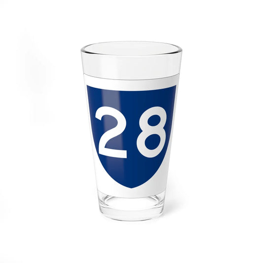 PR primary 28 (Puerto Rico) (Road Sign) Pint Glass 16oz 16oz - Go Mug Yourself