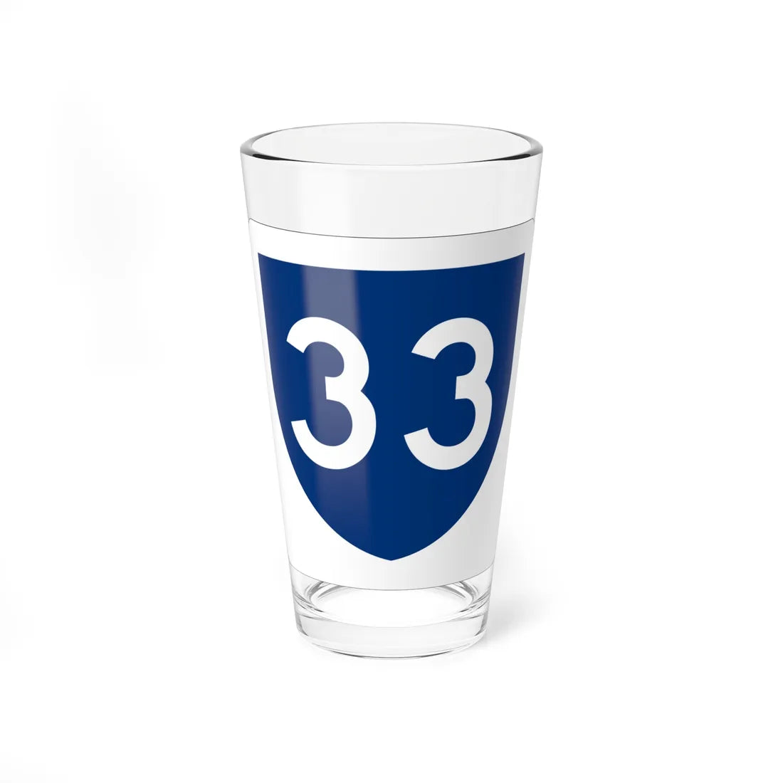 PR primary 33 (Puerto Rico) (Road Sign) Pint Glass 16oz 16oz - Go Mug Yourself