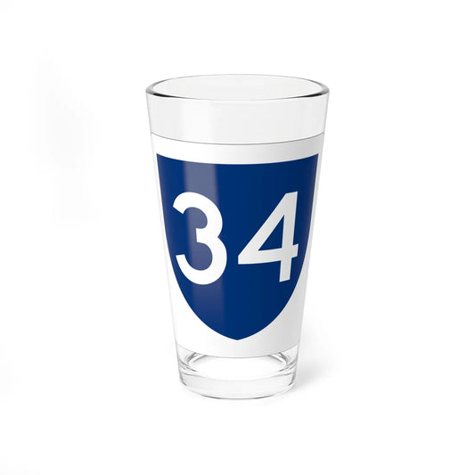 PR primary 34 (Puerto Rico) (Road Sign) Pint Glass 16oz 16oz - Go Mug Yourself